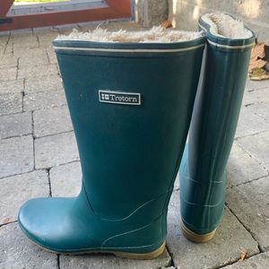 Green Tretorn Lined Rubber Rain Boot